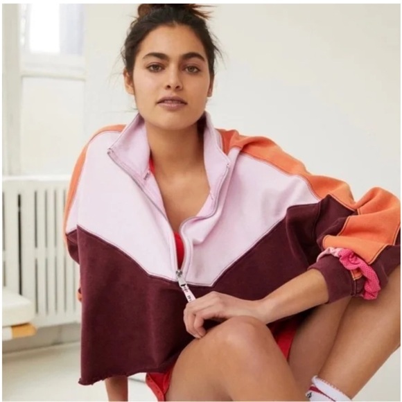 Free People split second half zip fig jam combo - Picture 2 of 3